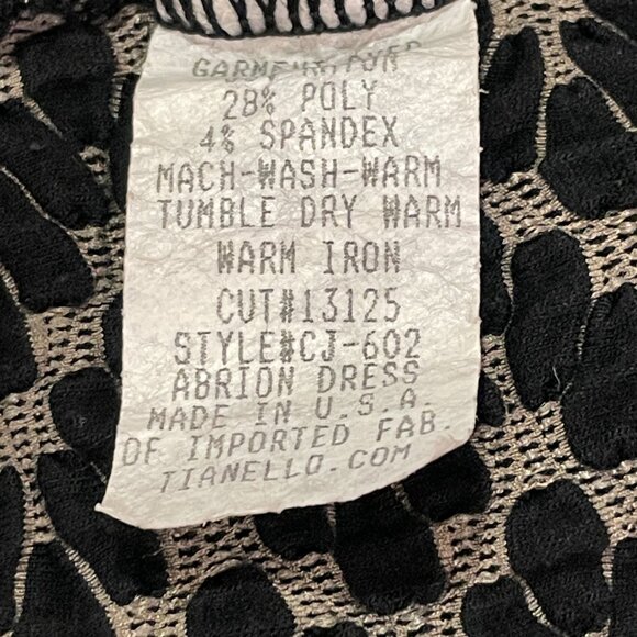 TIANELLO "Abrion" Honeycomb Texture Jersey Fit & Flare Midi Dress, Black - XL - Picture 8 of 8